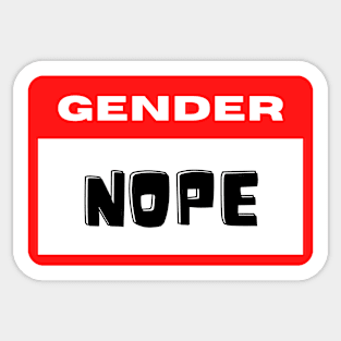 Gender Nope Name Tag Sticker